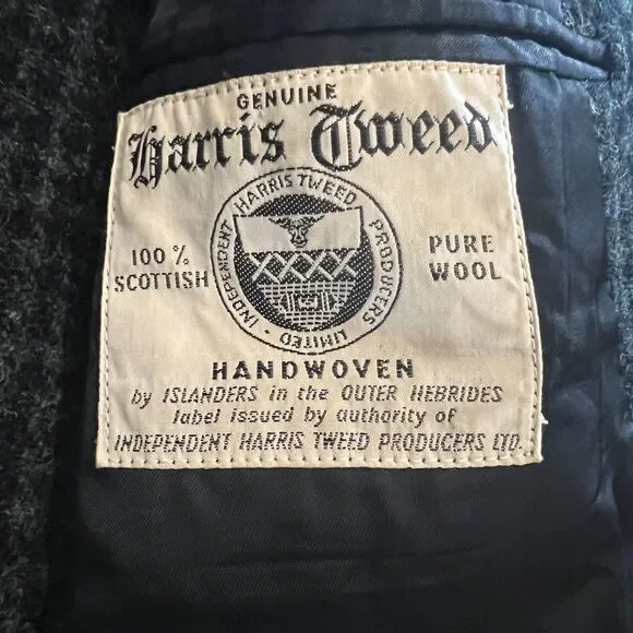 Vintage Harris Tweed 100% Wool Houndstooth Blazer Jacket – 44R - Picture 4 of 9